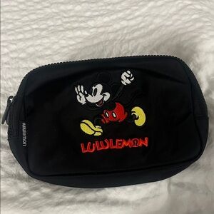 lululemon Disney  Black Belt Bag with Mickey Mouse Design